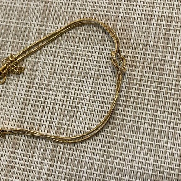 Neiman Marcus 14K Gold Plated Love Knot Dainty Snake Chain Infinity Bracelet - Picture 4 of 6